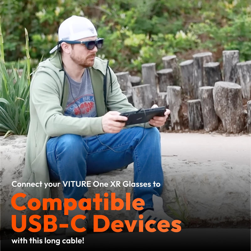 VITURE 120cm USB-C to Magnetic Connector Cable, 47in, Connect XR Glasses, Compatible with USB-C Devices