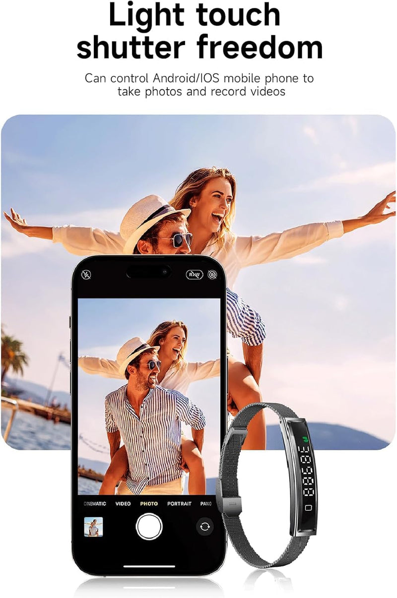 Health Smart Bracelet,Fitness Tracker with Heart Rate, Sleep Monitoring, Blood Oxygen, Step Counting for iOS and Android, No Subscription Fee, Waterproof(Silver)