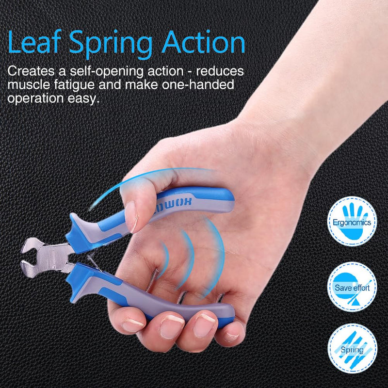 SPEEDWOX 4 Inches End Nippers Precision End Cutters Pliers Mini End Cutting Nippers Fine Pliers with Spring Micro Functional Small Wire Cutter Jewelry Making Shoes Repair Tool Pull Nails Brads 4" End Cutting Plier