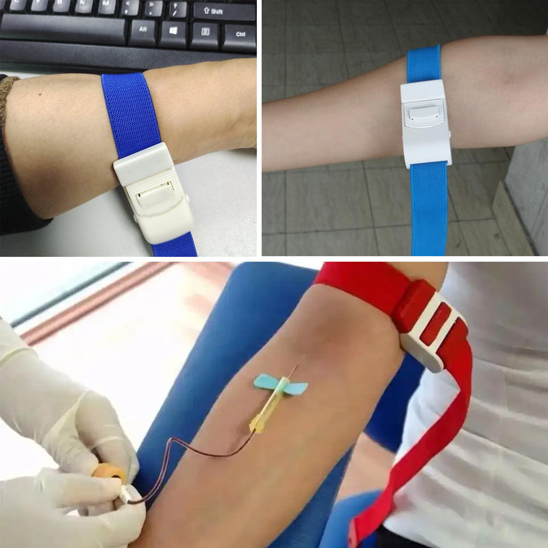 Smavles 6 x Vein Storms, Medical Nurse Tourniquet Buckle, Tourniquet Bands, Vein Congestion Tube, Dust Band, Blood Collection and Wound Care Used (Mixed Colour)