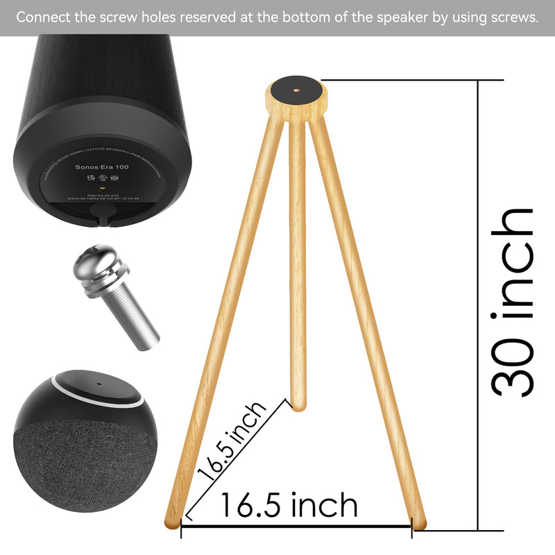 Compatible for sonos era100 and Echo 4th Gen Smart Speaker Wood Stand sonos era100&echo 4th Gen