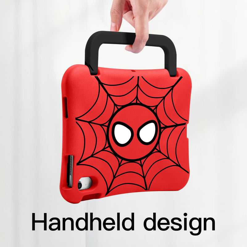 Kids Case for iPad (A16) 11th /10th Gen 10.9''with Adjustable Stand Handle | Light Weight EVA Shockproof Case with Adjustable Handle, Kids Friendly Cover with Kickstand for iPad 11th /10th Red-black
