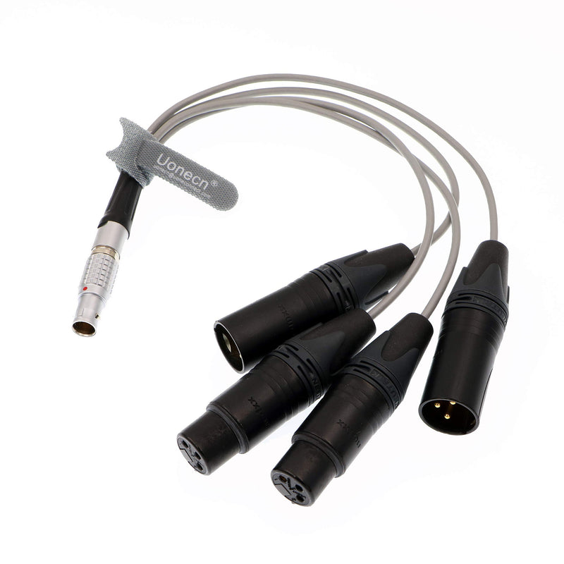[AUSTRALIA] - Uonecn 10 Pin Male Plug to 4 XLR 3 Pin Breakout Audio Input Output Cable for Atomos Shogun Monitor Recorder Audio Splitter 30cm Straight 10 Pin to 4*XLR 
