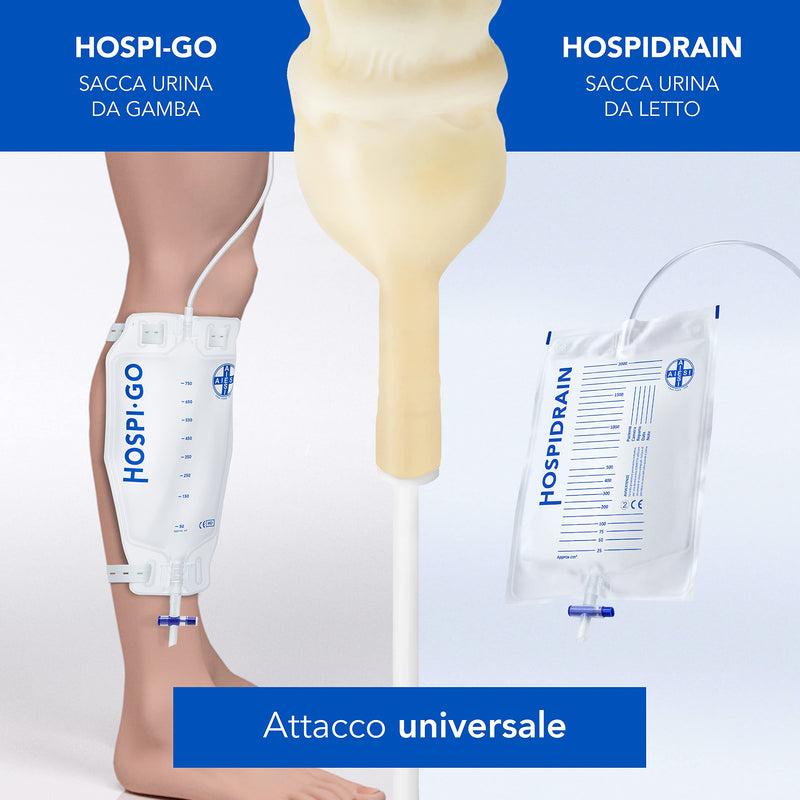AIESI® HOSPISAFE External Latex Catheter for Men with Adhesive Strips Diameter 25 mm Individually Packed (Pack of 50) durchmesser 25 mm