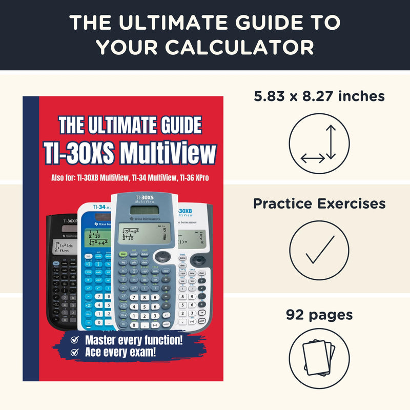 TI-30XS Multiview Scientific Calculator + The Ultimate Guide + WYNGS Protective Case