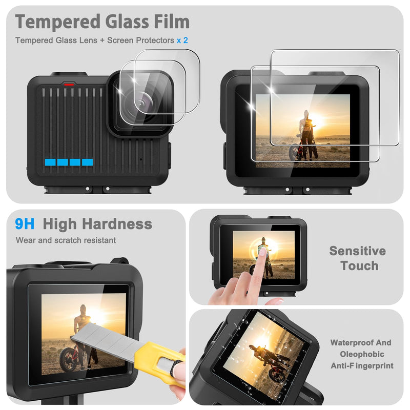 [AUSTRALIA] - FitStill Silicone Sleeve Rubber Case for Go Pro Hero 4K,Protective Housing Case Replace Battery Side Cover&Screen Protectors&Lens Caps&Lanyard for Hero4K 2024 Action Camera Accessories Kit Hero 4K (Silicone Case) 