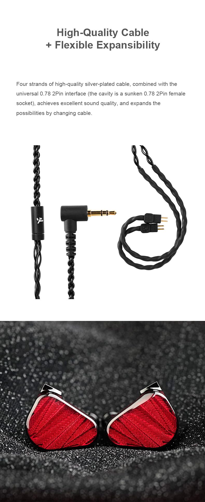 Fanmusic TRUTHEAR x Crinacle Zero:RED Dual Dynamic Drivers in Ear Headphone with 0.78 2Pin Cable