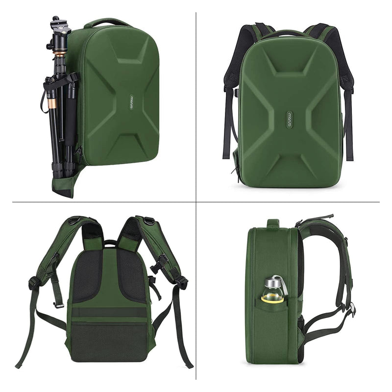 MOSISO Camera Backpack, DSLR/SLR/Mirrorless Photography Camera Bag | 15-16 inch Waterproof Hardshell Case with Tripod Holder&Laptop Compartment Compatible with Canon/Nikon/Sony, Army Green