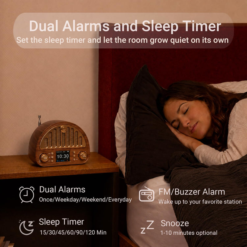 Calendar Clock+Vintage FM Radio with NOAA Weather Alerts
