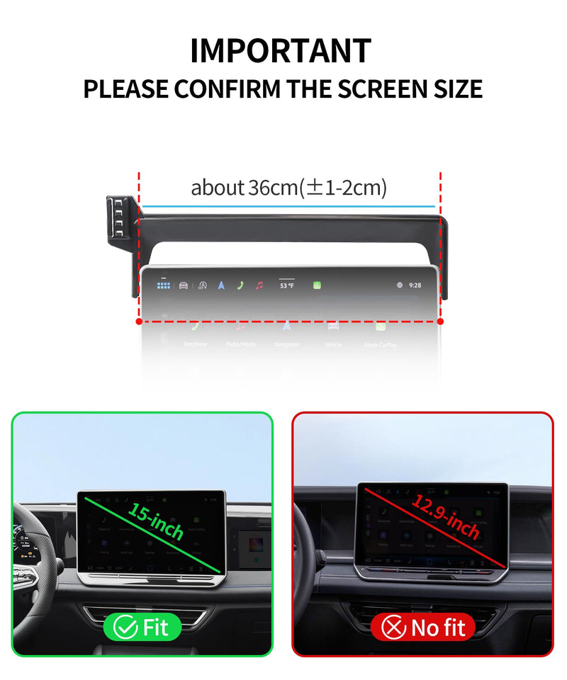 15W Wireless Charger Car Phone Mount for Volkswagen Tiguan 2025-2026 | 15" Screen, VW Magsafe Magnetic Accessories Fast Charging Cell Phone Holder Clip Compatible with iPhone Android, 3D Fit 15-inch for 2025-2026 Tiguan