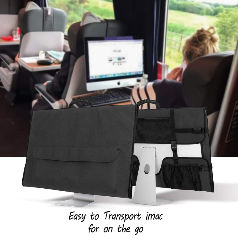 CURMIO Travel Carrying Bag Compatible with Apple 27" iMac Desktop Computer, Protective Storage Case Monitor Dust Cover Compatible with 27" iMac Screen and Accessories, Black, Patent Design