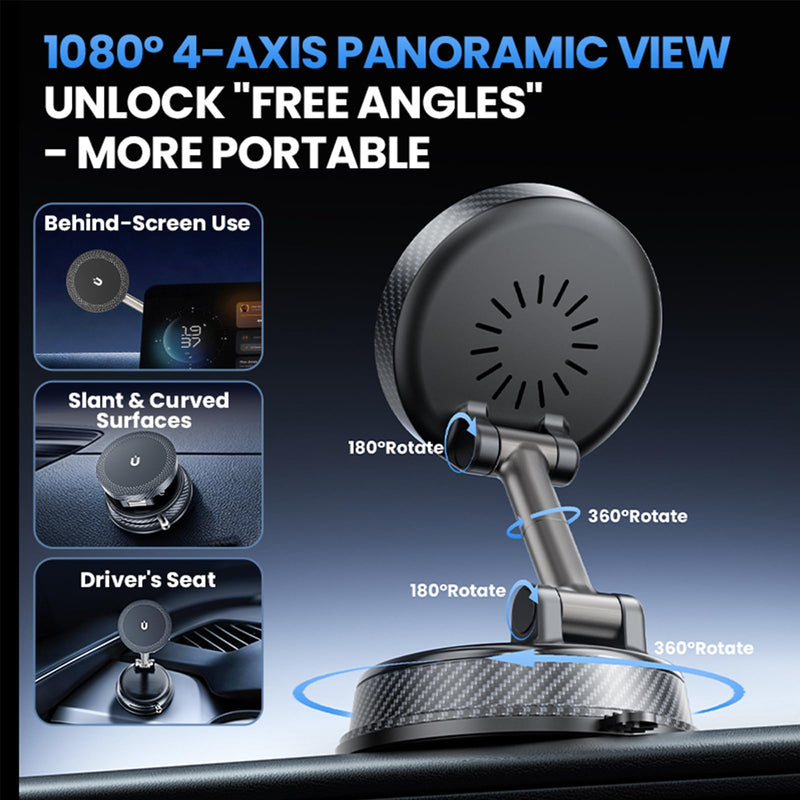 360° Adjustable Radio Magnetic Suction Phone Holder + MagSafe Car Mount for iPhone 17/16/15/14/13/12, Air Plus & More – Perfect for Cars, Kitchen, Bedroom, Gym Wireless Charging