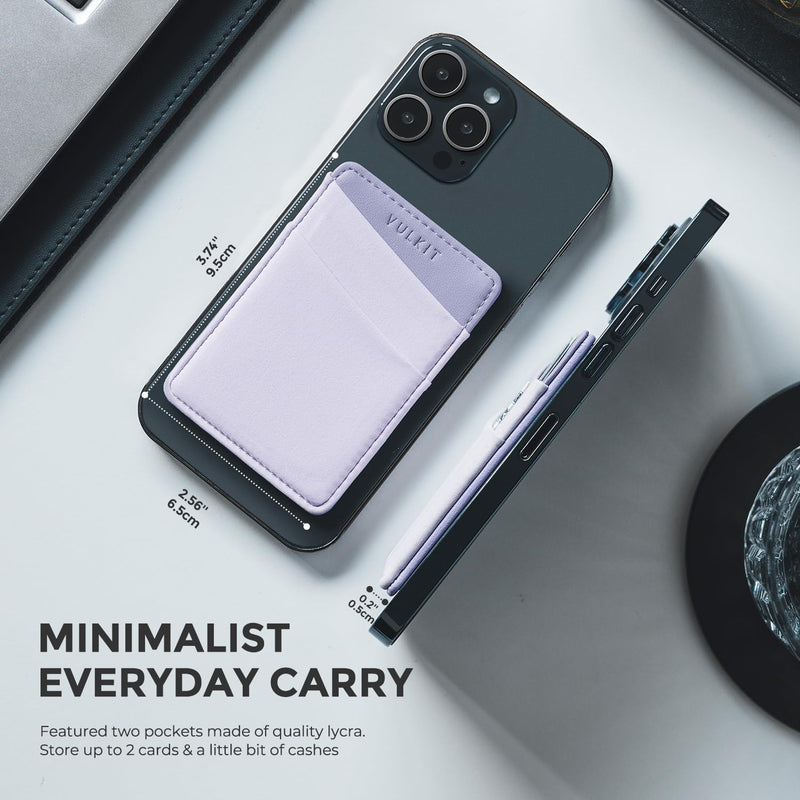 VULKIT Magnetic Phone Wallet for MagSafe- RFID Blocking - Card Holder Wallet for iPhone 15/14/13/12 Series & Phone Case with MagSafe Violet