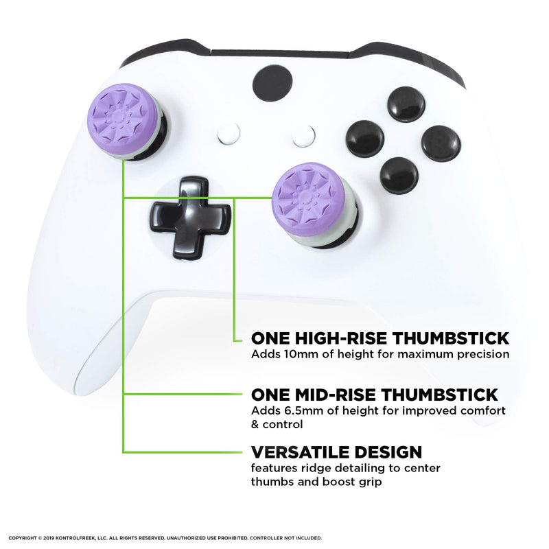 KontrolFreek FPS Freek Galaxy Purple for Xbox One and Xbox Series X Controller | 2 Performance Thumbsticks | 1 High-Rise, 1 Mid-Rise | Purple