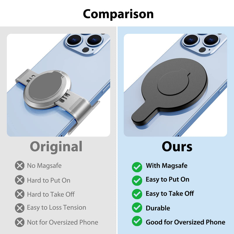 for DJI OM 6 Magsafe Adapter Clamp, Compatible with Gimbal Stabilizer DJI Osmo Mobile 6, Also fits for DJI OM 5 4 SE Black