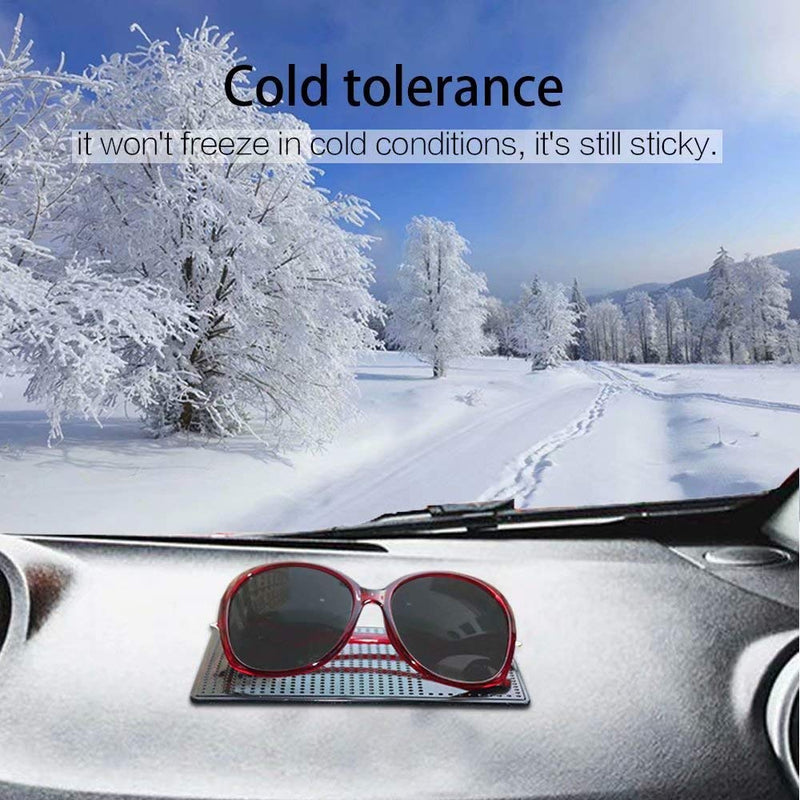 Sticky Dash Pad (4 Pack), Removable and Traceless Car Dashboard Mat with Heat Resistant, Sticky Non-Slip Dashboard Gel Pad for Cell Phone, Sunglasses, Keys, Coins and More (Size: 5.9" x 3.5") middle