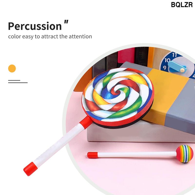 [AUSTRALIA] - BQLZR Round Percussion Hand Drums 7.87 Inch Dia Colorful w/Mallet for Gift Pack of 3 