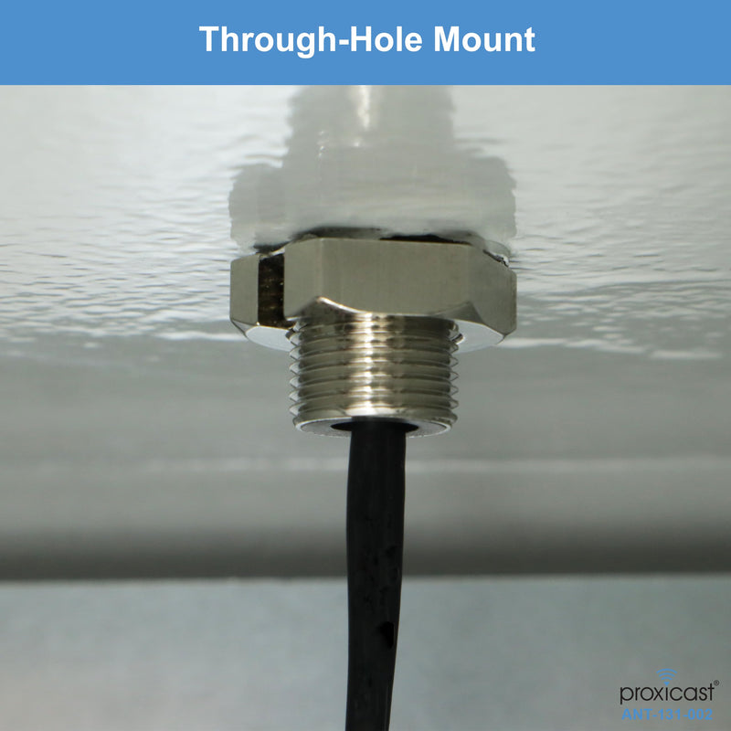 Proxicast Indoor/Outdoor Omnidirectional WiFi Antenna - Tri-Band 2.4/5.8/6 GHz - 3-5 dBi Gain - Vandal Resistant Low Profile Fixed Through-Hole Mount - 10 ft Coax Lead w/RP-SMA (ANT-131-002) Single Lead