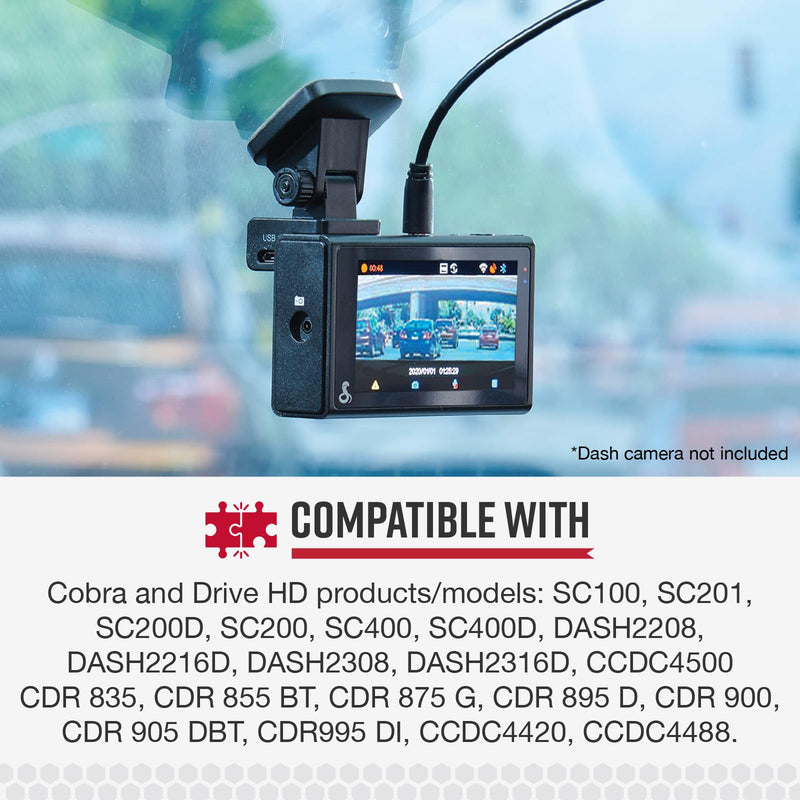 Cobra 2.5A DIY Hardwire Kit Designed for Cobra and Drive HD Products | OBDII Port to Micro-USB, 15ft Cable, Intelligent Power Management, Enables Parking Mode and Motion Detection Feature OBD-II Power Adapter