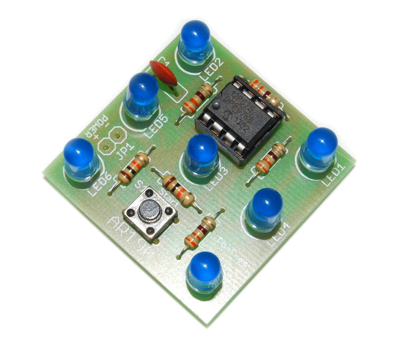 ArliKits AR190/B Electronic Cube with 7 Blue Flashing LEDs Great Fun Electric Cube Replacement Simple Soldering Kit