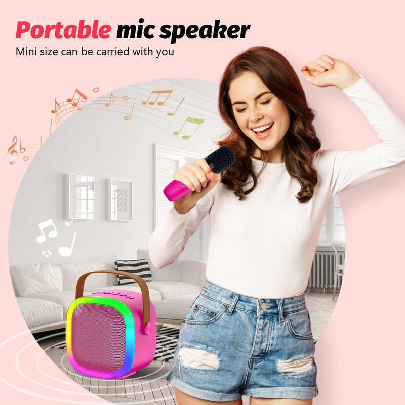 Karaoke Microphone Machine for Kids Adults, 4-12 Years Old Girls Christmas Birthday Gift for Girls and Boys, Karaoke Toys for Ages 4, 5, 6, 7, 8, 9, 10, 12 +Year Old Family Home Party (Red-01) Red