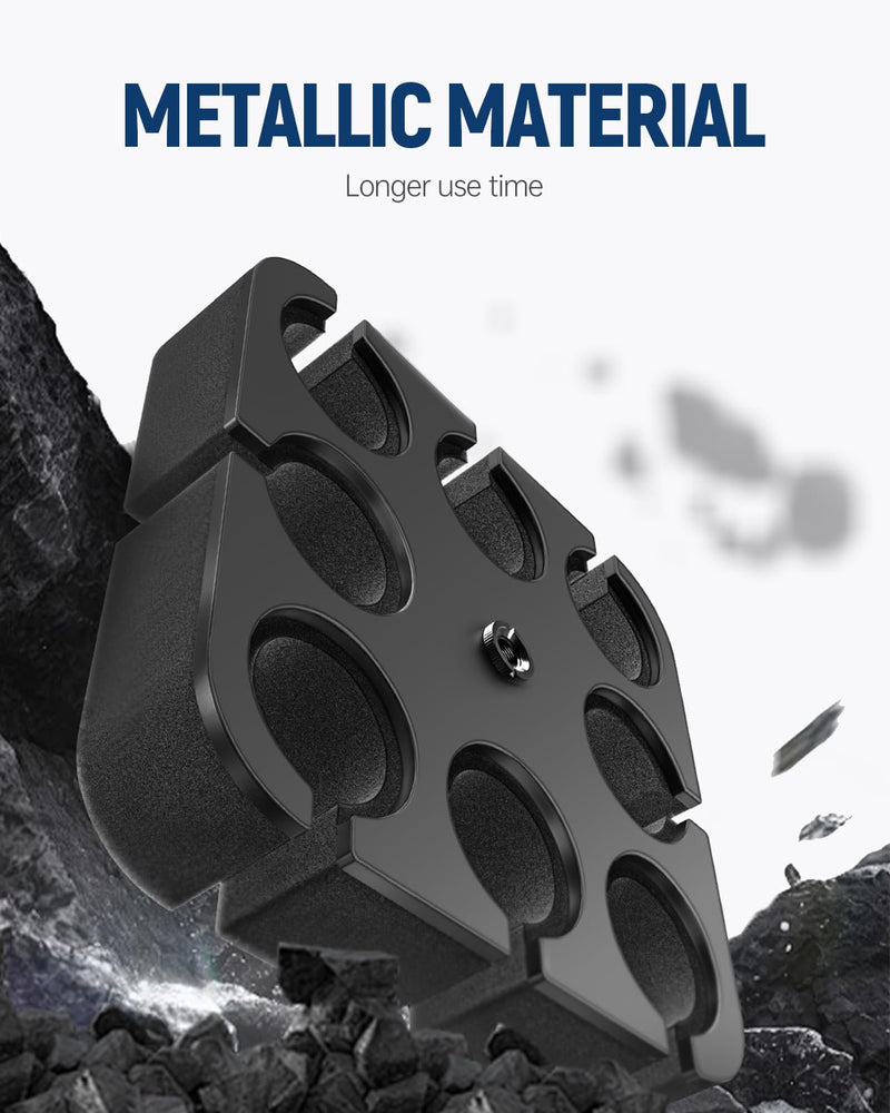 Multi Microphone Holder[Thickened aluminum/Customized] for Mic Stand holds up to 8 mics Multiple Mic Holder for Organizer & Display for and Wireless Mics Mounts to 5/8"-27 or 3/8"-16 Threaded Stands