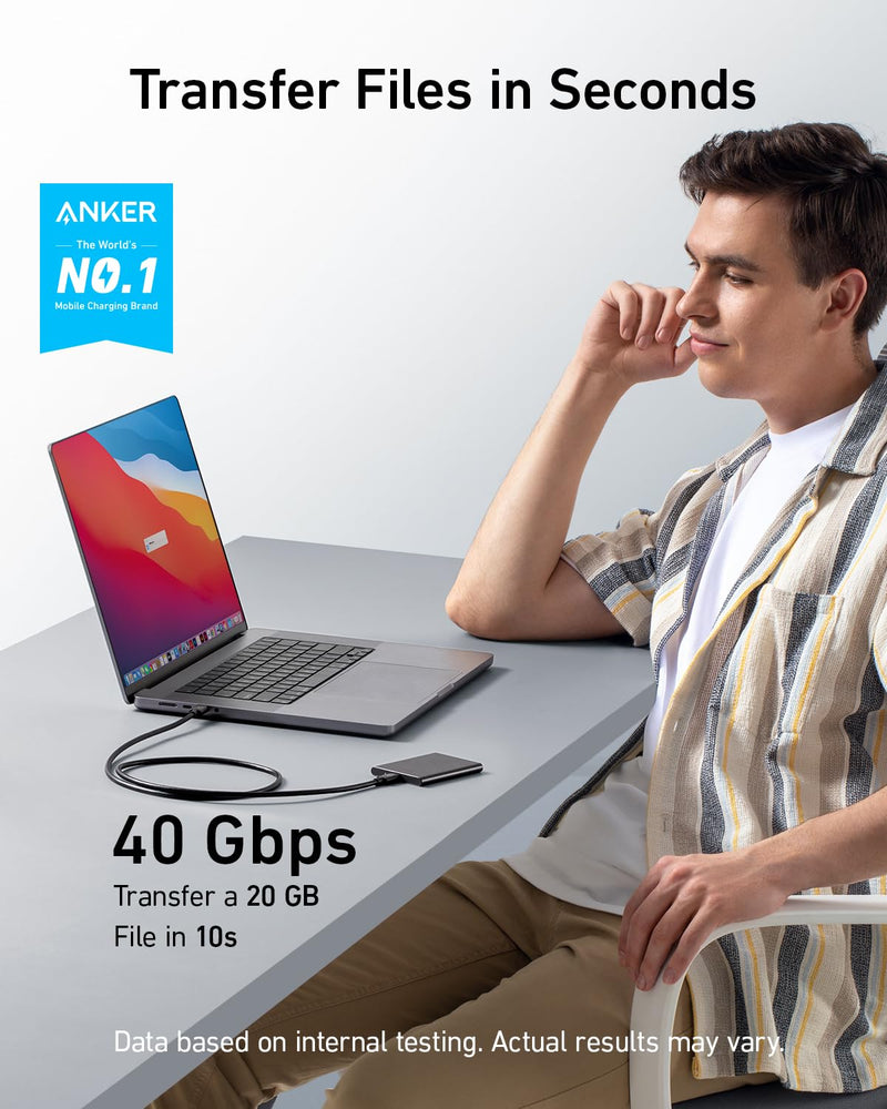 Anker USB C Cable(3.3FT, 240W), USB 4 Data Cable, 40Gbps, 8K HD Display, Thunderbolt 4/3 Compatible, for iPhone 17, MacBook, Hub, Docking and More (Pack of 2) 3.3 Feet (Pack of 2)