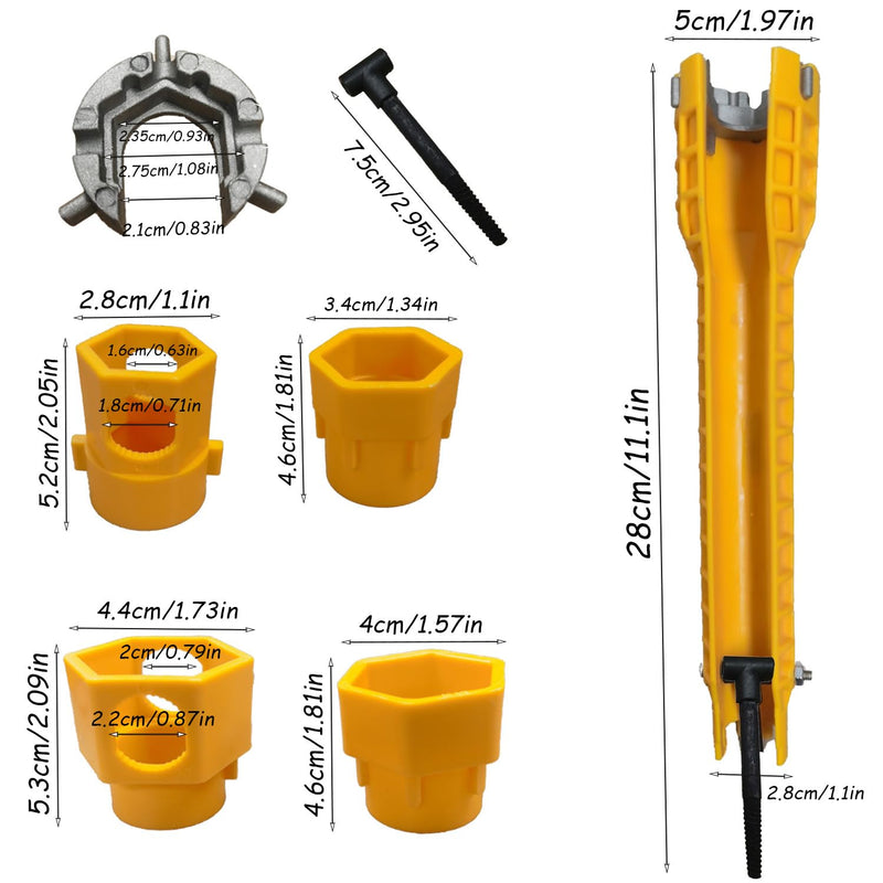 SZZETK 14 in 1 Tap Key, Tap Key, Multifunctional Tap Key, Tap Key for Sink Toilet Bowl Sink Kitchen Sanitary