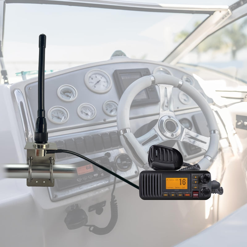 [AUSTRALIA] - VM200 Marine Antenna, Durable 153-164Mhz Boat Radio Antenna with 16ft RG58 Coaxial Cable and L-Bracket, Ideal for Marine Radio 