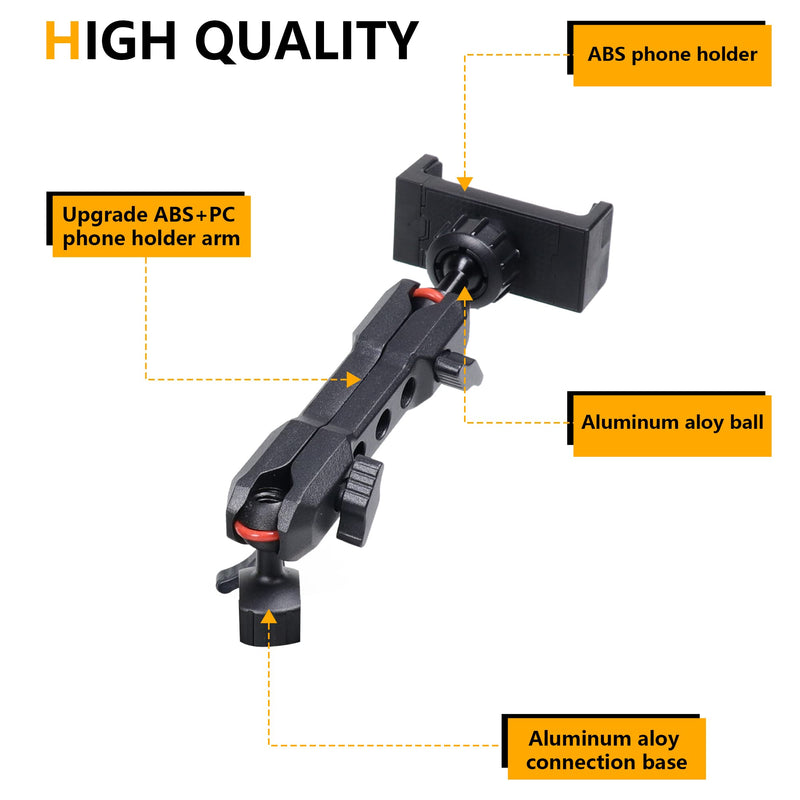 Dash Mount Phone Holder Compatible with 2012-2023 Jeep Wrangler JK JL Gladiator JT 2021 2022 2023 2024 2025 New Ford Bronco 2/4 Door, ONLY Phone Part Which Mounts on All Picatinny Rail JL Phone Holder Only