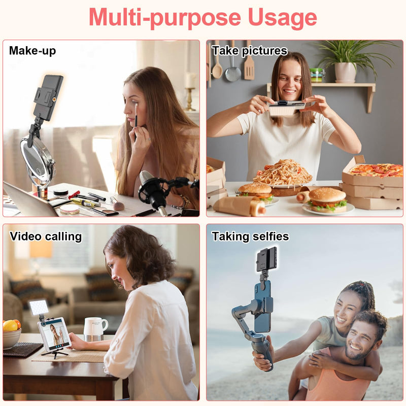 [AUSTRALIA] - XINBAOHONG Rechargeable Clip Fill Video Conference Light, Selfie Light for Phone Android Camera iPad Laptop LED Phone Light for Makeup TikTok Selfie Vlog 