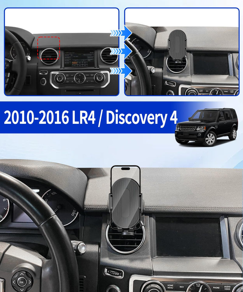 Car Phone Holder for Land Rover LR4 / Discovery 4 2010-2016 Auto Accessories，One Hand Place & Pick，360° Rotation，Hands Free，for 4.7-7 inch Phones