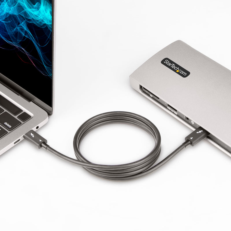 StarTech.com 3ft (1m) Thunderbolt 4 Cable - 40Gbps - 100W PD - 4K/8K Video - Thunderbolt Cable - Compatible w/ USB4/Thunderbolt 3/USB 3.2/USB Type-C/DisplayPort (TBLT4MM1M) 1m / 3ft