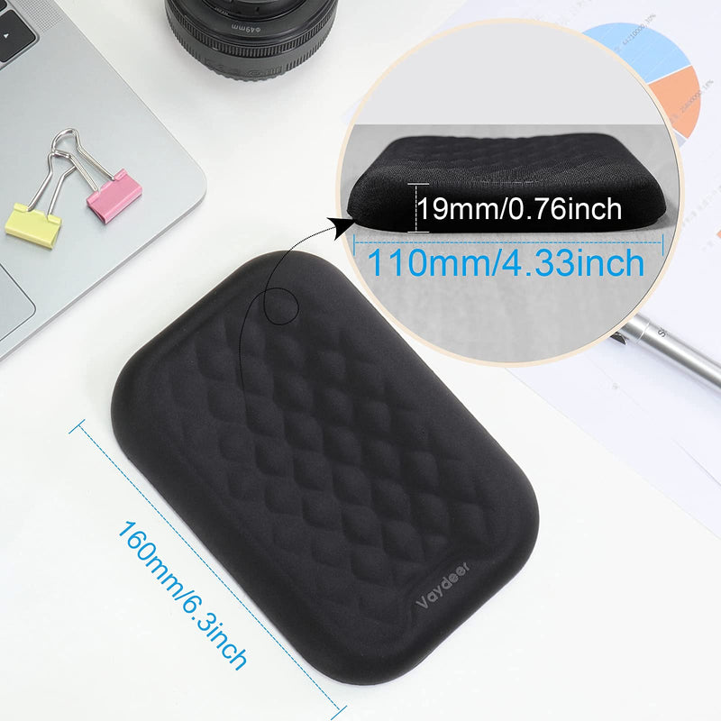 VAYDEER Ergonomic Wrist Rest Pad Armrest Pad Elbow Rest Pad, Prevent Hands Becoming 'Mouse Hand' Relieve Elbow Pain Computer Armrest Arm Wrist Rest Support Mouse Pad for Desk(6.3X4.3X0.76inches Black) Medium arm rest x 1pc
