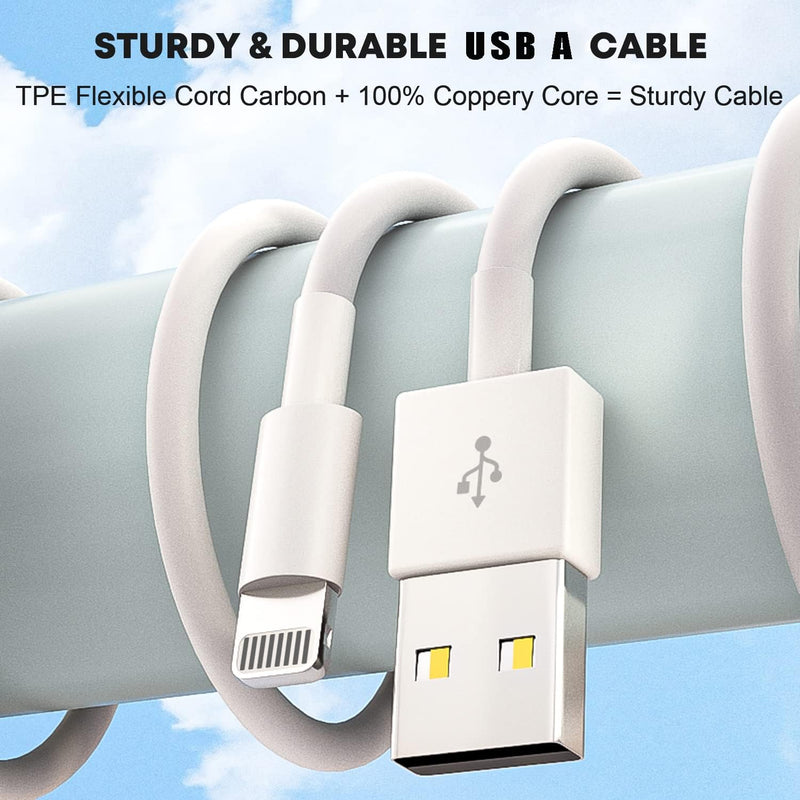 [AUSTRALIA] - iPad iPhone Charger Fast Charging [ Apple Certified ] 2Set 6FT USB to Lightning Cable iPad Cord with 12W Foldable Block iPhone Charging Travel Wall Plug Compatible with iPad, iPad Pro, iPad Air,iPhone 