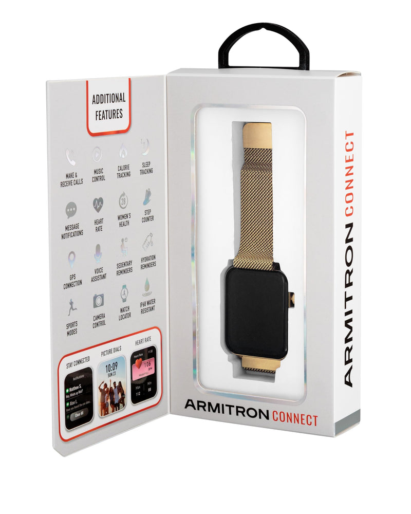 Armitron Connect Matrix Smartwatch, Health and Fitness Tracker, Sport Modes, Water Resistant and More Gold