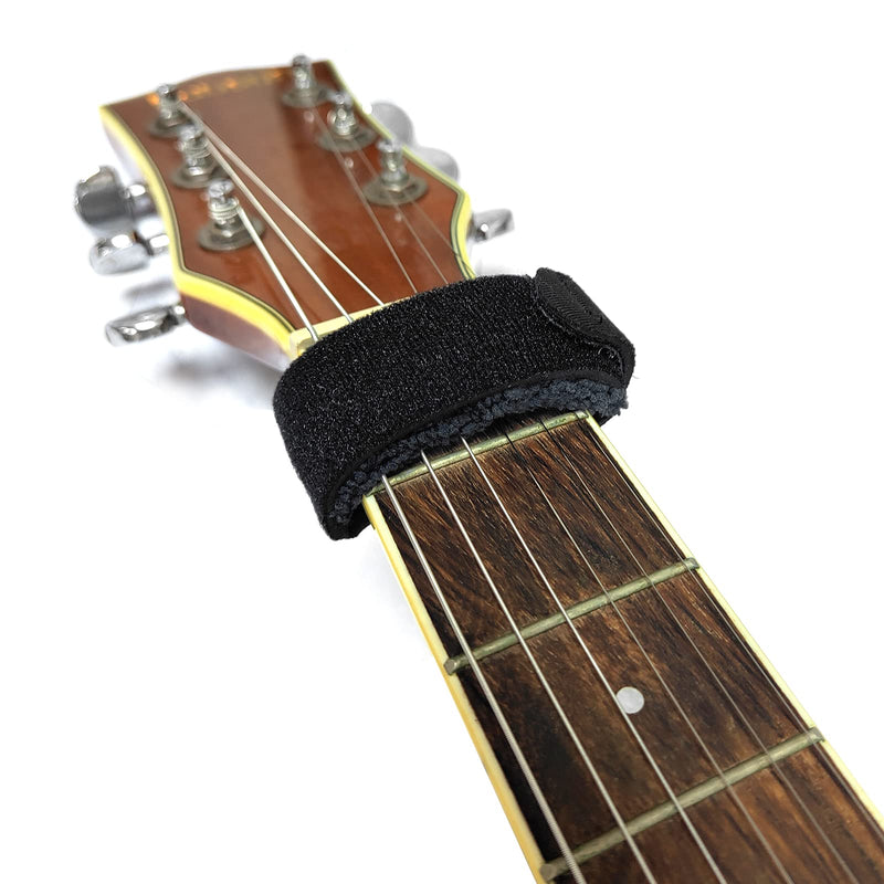 SAPHUE 2PCS Guitar String Mute Damper,Guitar String Cover Tape, Adjustable Bass Mute, Fingerboard Mute Tape, Musical Instrument Accessories（Black） black