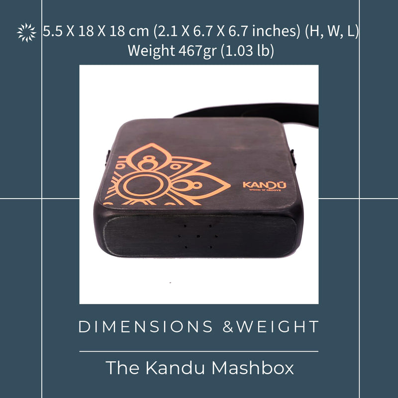 The Kandu Mashbox - is the first-ever wearable drum shaker,small Cajon designed to meet the needs of every percussionist (Black) Black