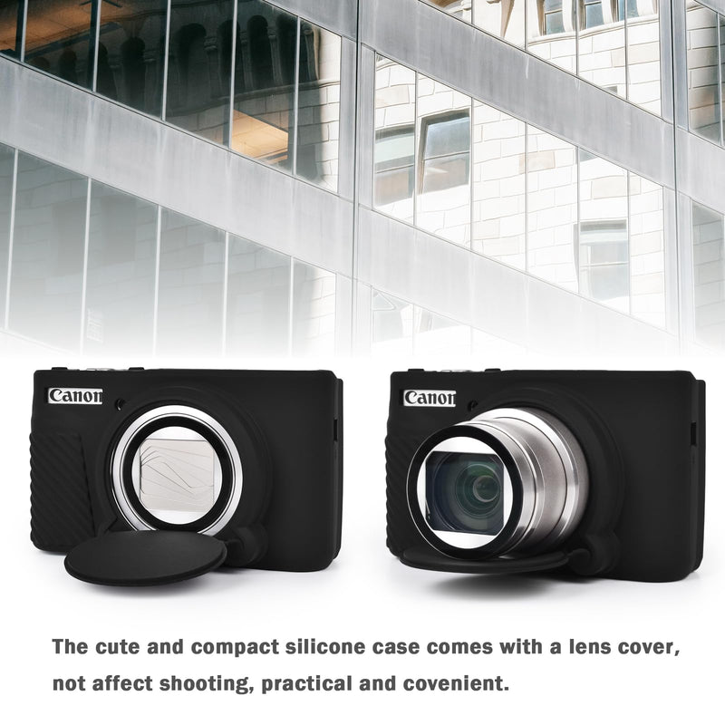 [AUSTRALIA] - MUZIRI KINOKOO SX730 SX740 Camera Case, Soft Silicone Case for Canon PowerShot SX740/SX730 HS Camera - Anti-Scratch Slim Fit Lightweight Protective Case - Black 