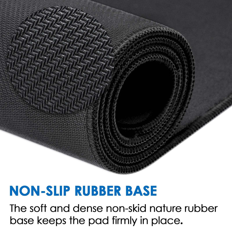 KTRIO Large Gaming Mouse Pad with Stitched Edges, Extended Mousepad with Superior Micro-Weave Cloth, Non-Slip Base, Water Resist Keyboard Pad, Desk Mat for Gamer, Office & Home, 31.5 x 11.8 in, Black X-Large (31.5" x 11.8") Black Stealth