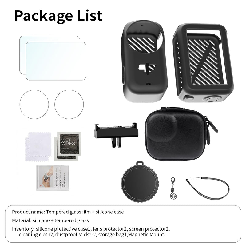 [AUSTRALIA] - Accessories Kit for DJI Osmo Nano Accessories Including Silicone Protective Cases Mini Storage case Magnetic Mount Tempered Glass Protective Films Lens caps lanyards and for DJI Osmo Nano 
