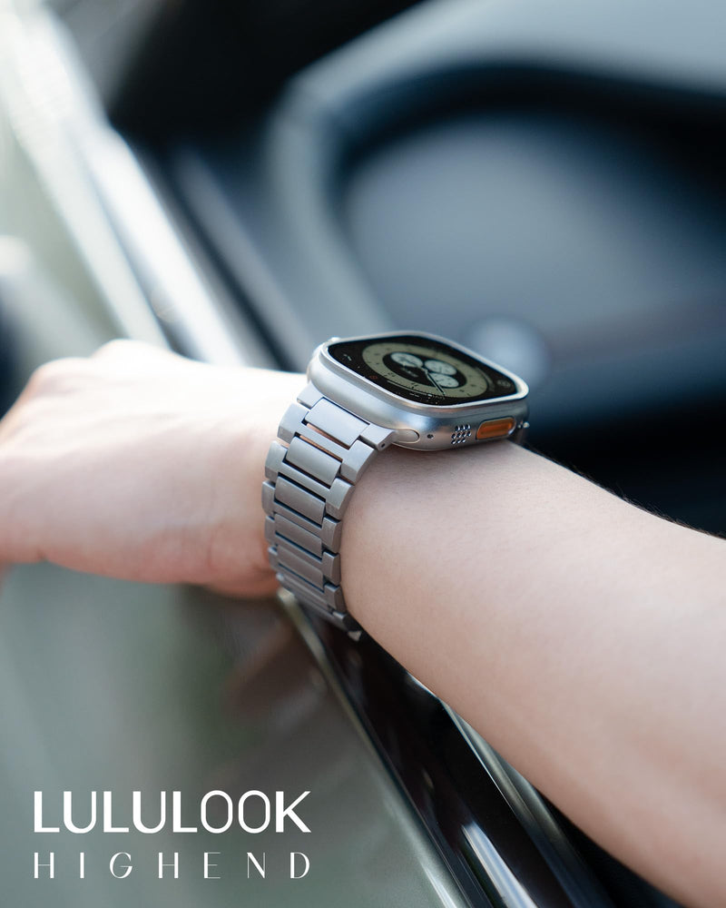 LULULOOK Luxury Titanium Band for Apple Watch Ultra 3/Ultra 2/Ultra 49mm | Grade 4 Pure Titanium Band for iWatch 49MM with Magnetic Clasp, Super DLC Scratch Resistant for Men DLC Titanium Grade 4 / 49MM-Ultra Color Match