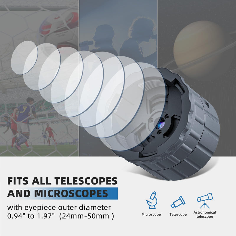 Wireless WiFi Electronic Eyepiece Telescope Eyepiece Camera 32GB Video Recording Digital Telescope Camera Electronic Eyepiece, Telescope Accessories for 24mm-50mm Optical Telescopes and Microscope