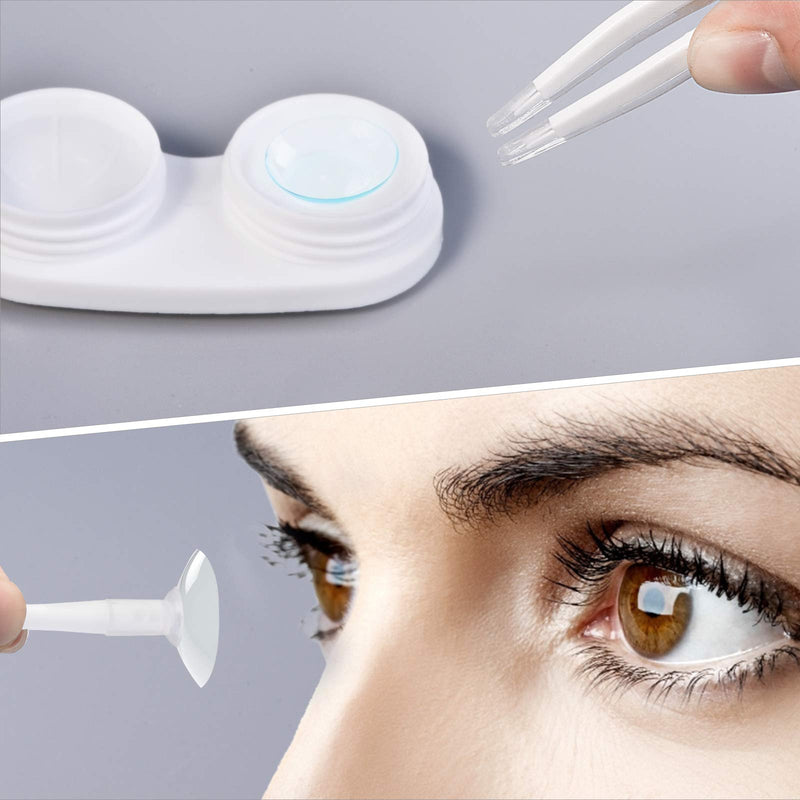[AUSTRALIA] - Contact Lens Travel Kit with Cleaner Washer, Portable Contact Box with Mirror Tweezers Remover Tool Solution Bottle for Daily Outdoor Rose Gold 