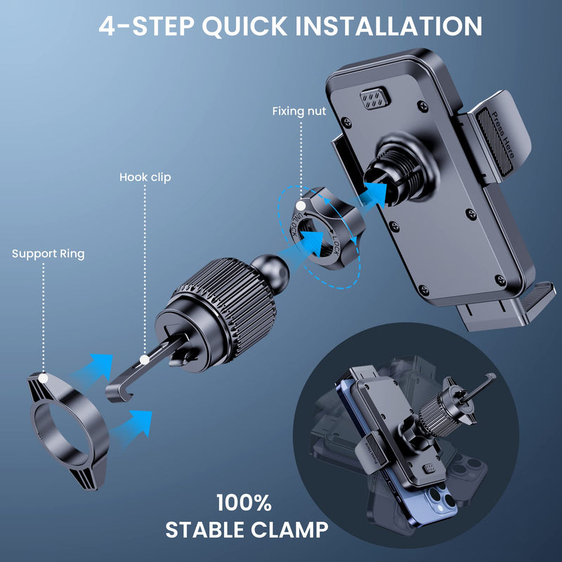 Phone Mount for Car Phone Holder Cell Phone Holder Hands Free Phone Stand for Car Vent Phone Mount Fit iPhone Android Smartphone Universal Air Vent Phone Mount-A