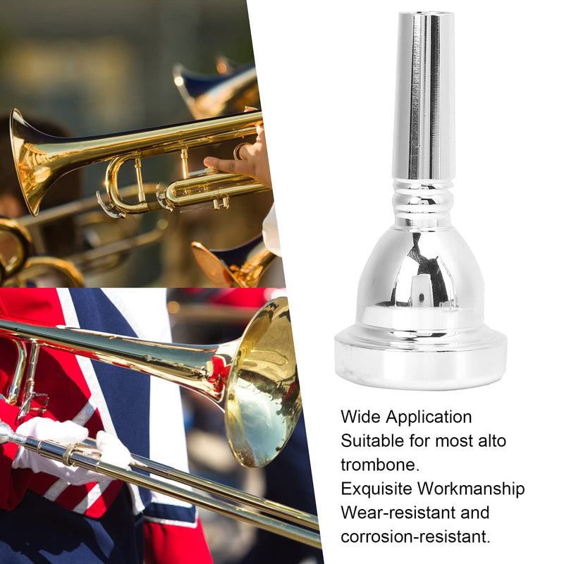Tenor Trombone Mouthpiece, Trombone Mouthpiece Large Shank Trombone Mouthpiece Accessory 5G Trombone Mouthpiece for Amateurs for Professional Players(Silver)