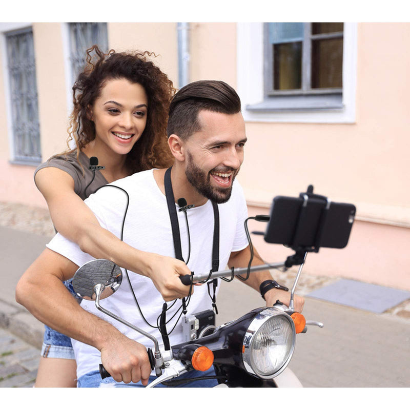 Dual Lavalier Microphone Compatible with iPhone 17 Pro Max 17 Air 16E 15 Plus, 13ft USB C External Lav Mic for Interview or Vlog
