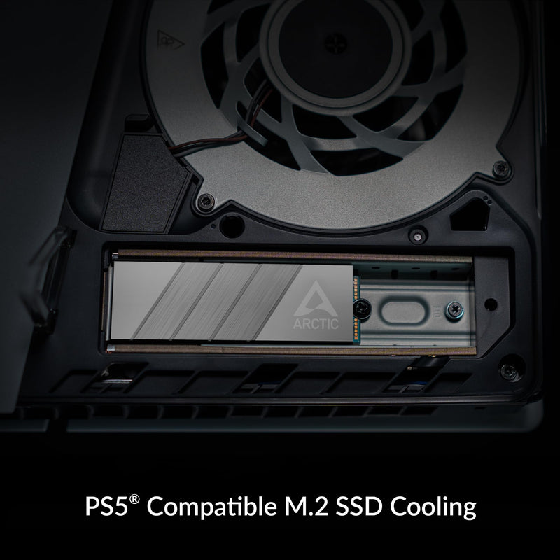 ARCTIC M2 Pro - Heatsink Cooler for M.2 2280 SSD, with ARCTIC TP-3 Thermal Pads, Compatible with PC & Gaming Consoles, for Dual and Single-Sided SSDs - Silver