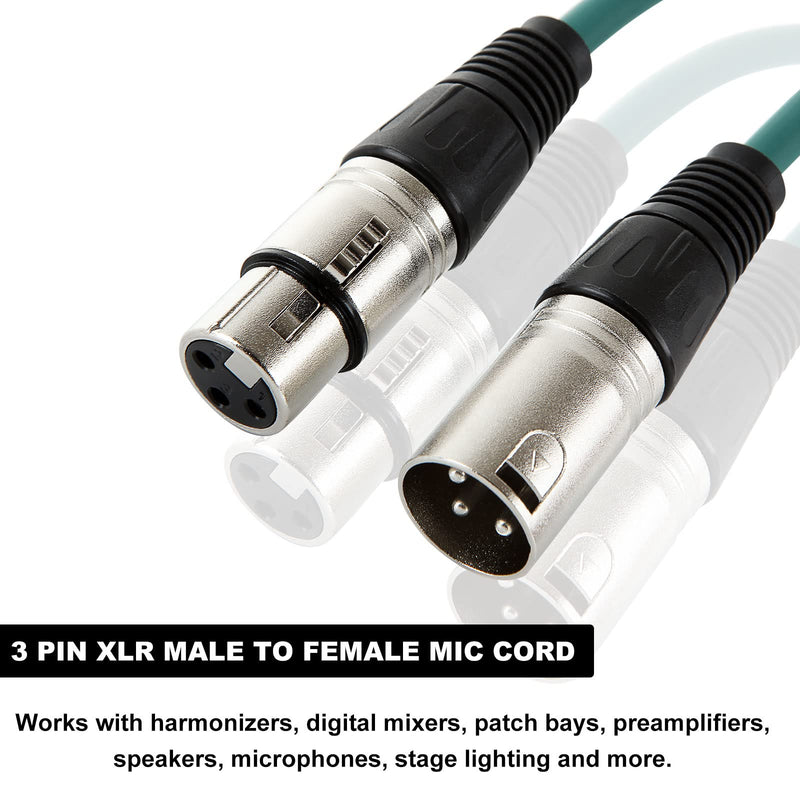 10 Pack of 3ft XLR Cables, Balanced 3 Pin XLR Male to Female Microphone Cables, Great for Audio, Guitar, Speaker