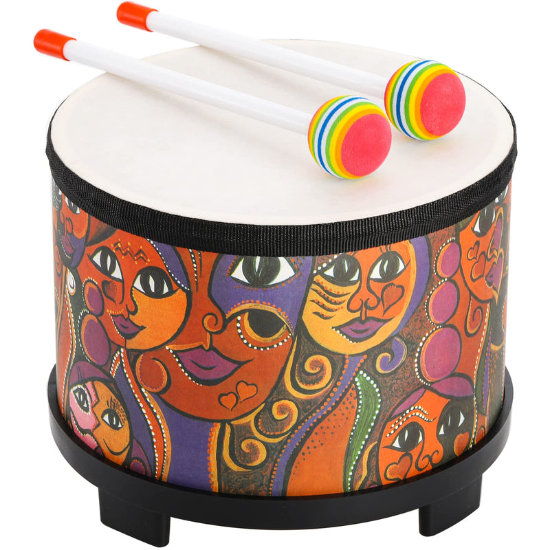 [AUSTRALIA] - Tosnail 8 Inch Percussion Drum with Storage Bag and Mallets, Musical Instrument for Christmas Birthday Gift - Face Pattern 